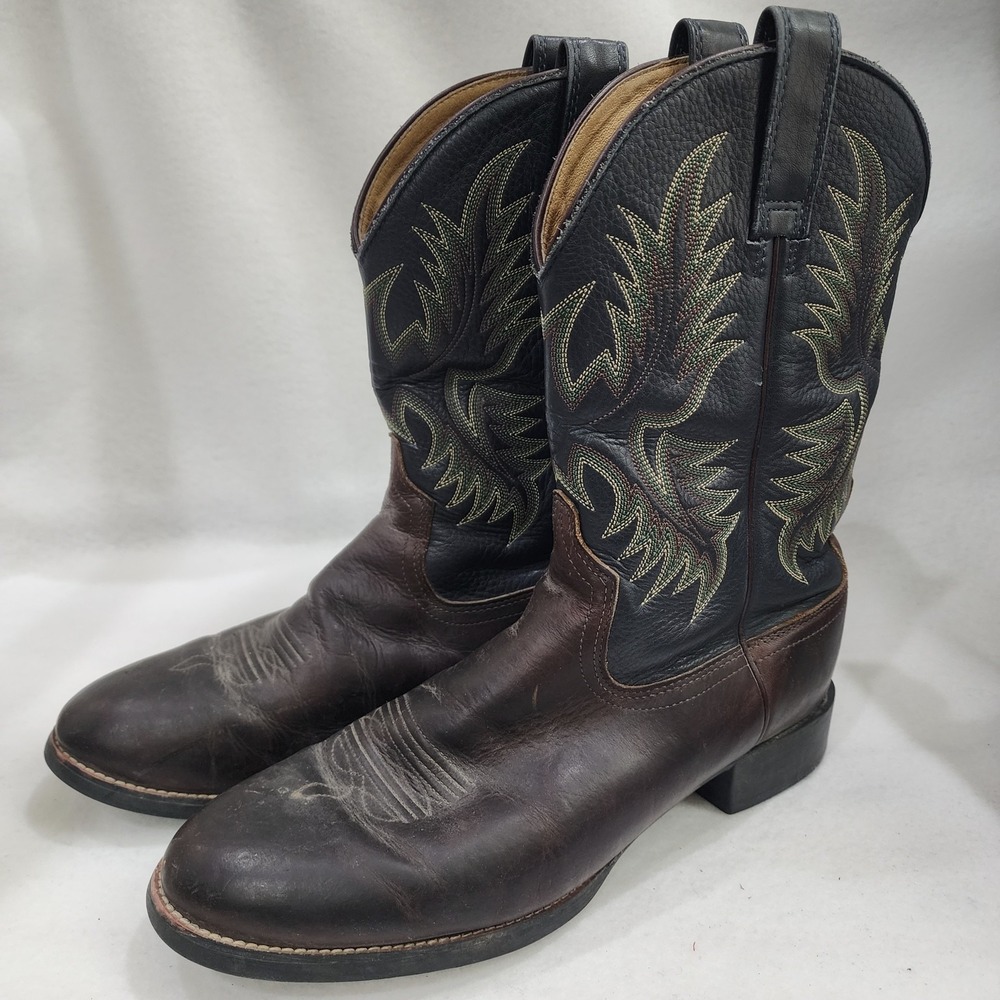 Ariat Heritage Stockman 34927 Boots Mens 12 EE Brown Leather Cowboy Western Boot